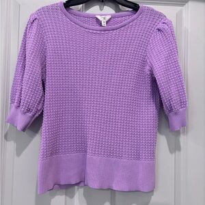 Terra & Sky Lavender Knit Short-Sleeve Top